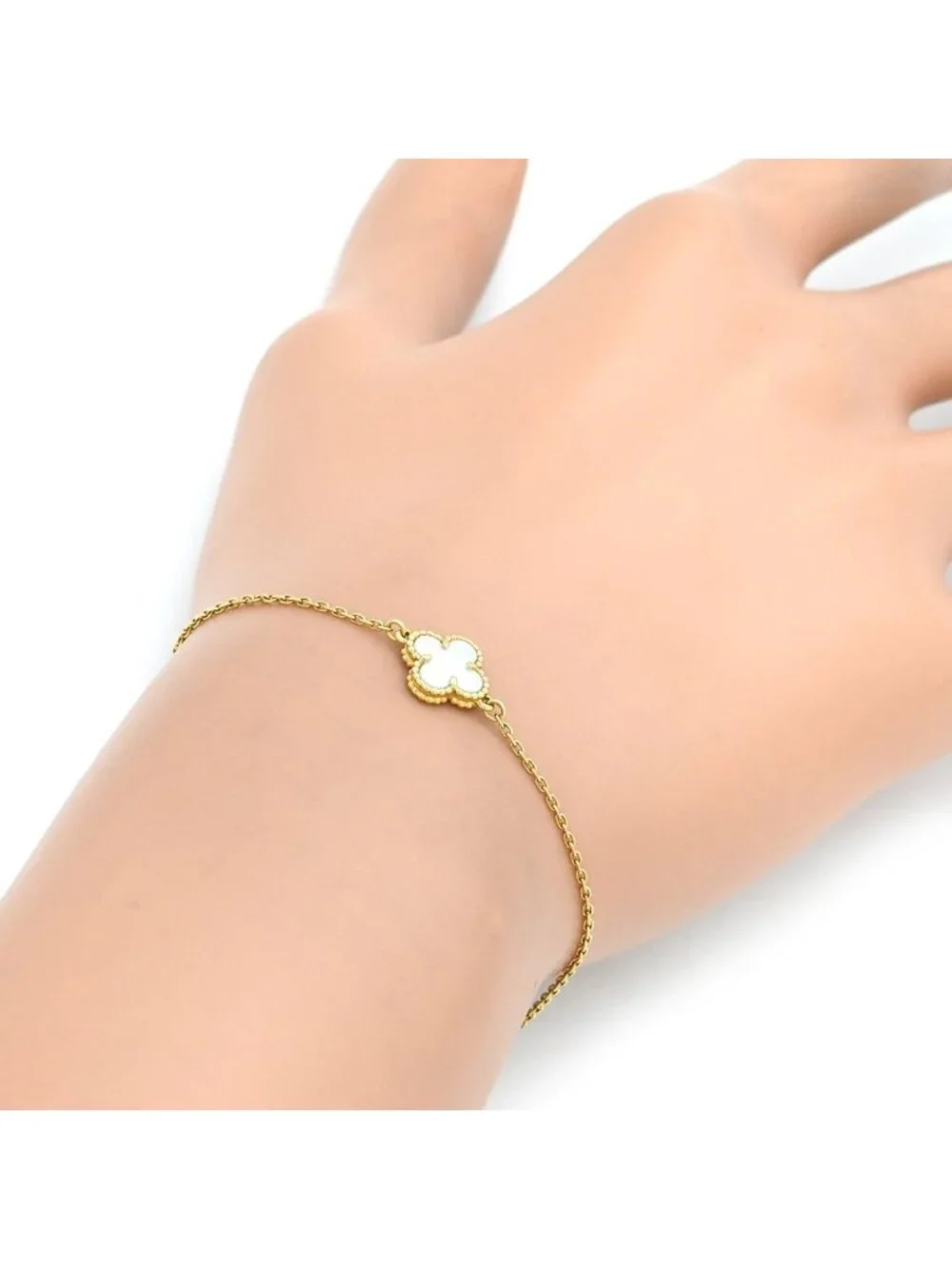 Van Cleef & Arpels Bracelet Sweet Alhambra Pearl White Gold 18k